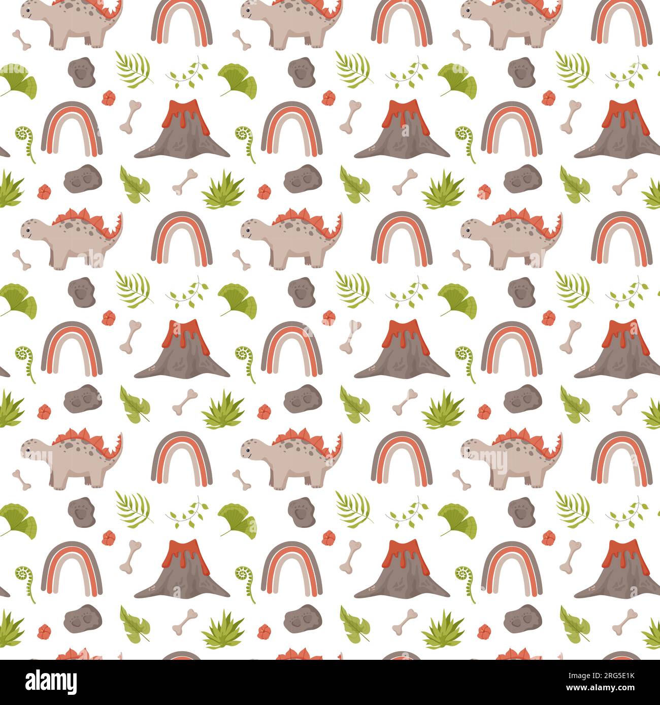 Nahtlose Muster-Fußabdrücke von Dinosauriern. Minimalistischer farbiger Hintergrund mit Pfoten, Steinen, Regenbogen. Nahtloses Muster mit Dinosaurierabdruck, perfekt für Stock Vektor Nahtlose Muster-Fußabdrücke von Dinosauriern. Minimalistischer farbiger Hintergrund mit Pfoten, Steinen, Regenbogen. Nahtloses Muster mit Dinosaurierabdruck, perfekt für Stock Vektor