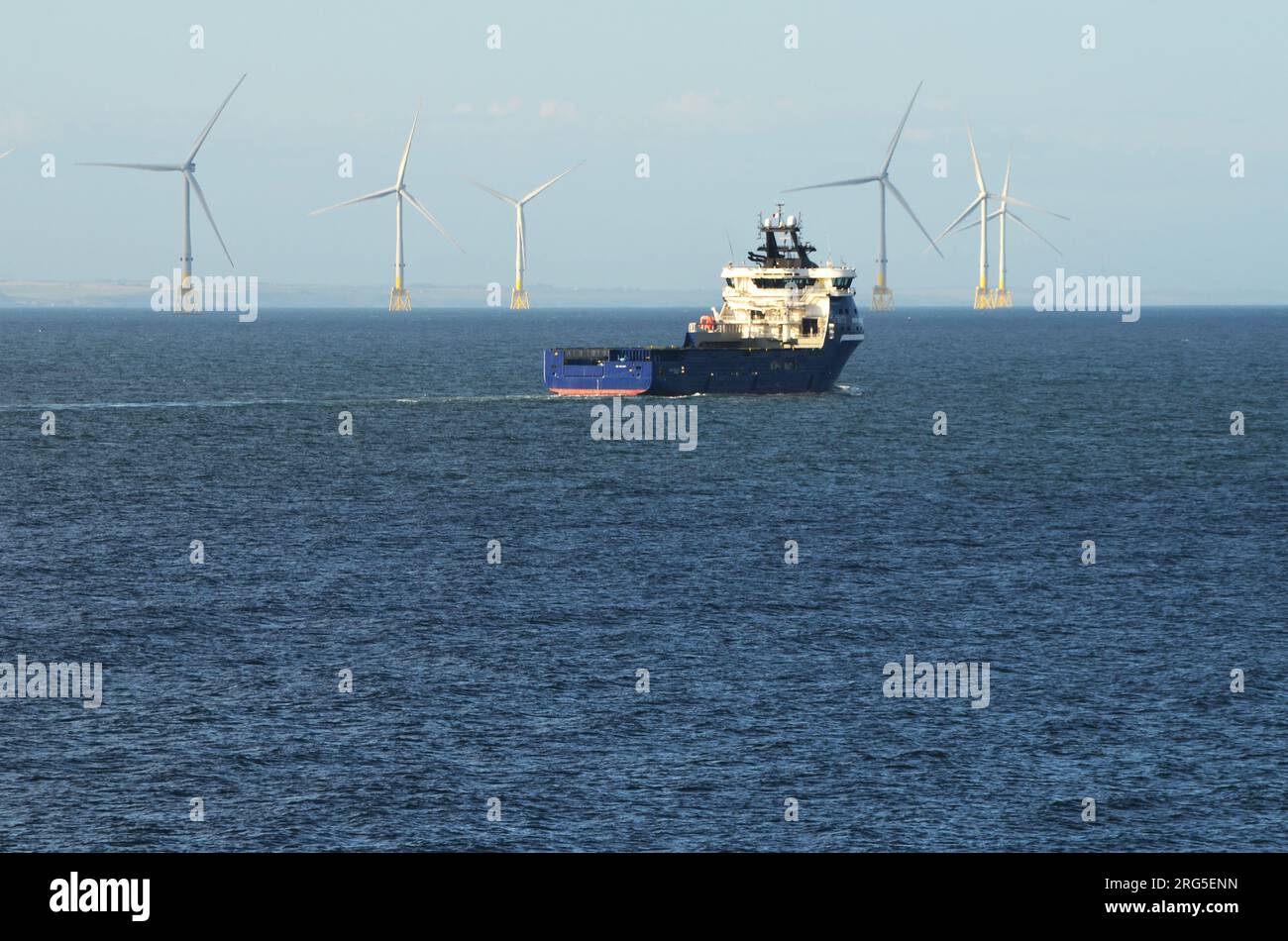 Aberdeen Offshore Wind Farm, eine der leistungsstärksten schwimmenden Windturbinen der Welt Stockfoto