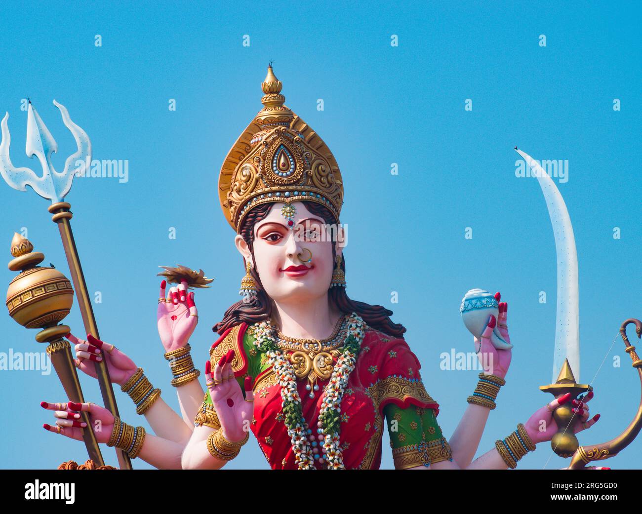 Statue der hinduistischen Göttin Maa Durga , Happy Navratri oder Durga Puja , indische Religion. Stockfoto