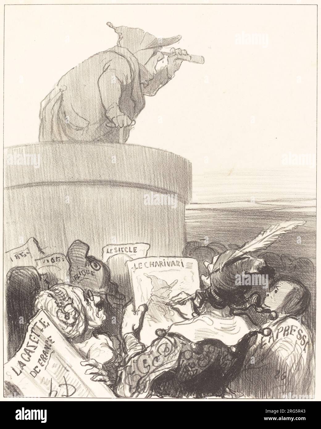 Le Constitutionnel contemplant l'Horizon Politique 1849 von Honoré Daumier Stockfoto