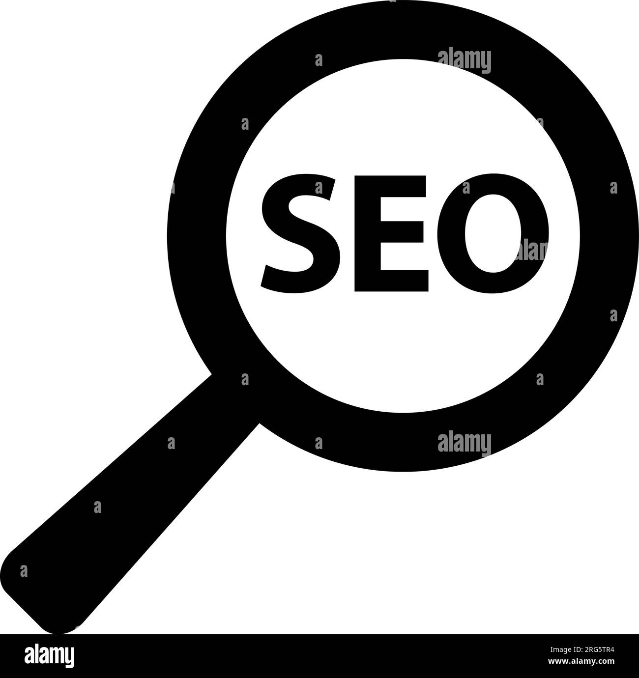 SEO-Symbol mit Lupe für Vektorsymbol zur Optimierung der Suchmaschine Stock Vektor