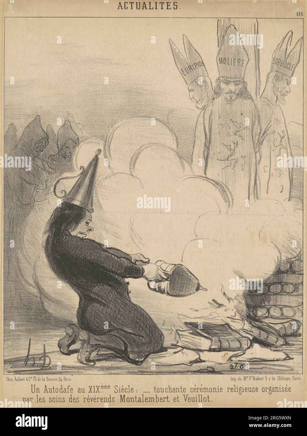 UN autodafé au XIXe siècle 19. Century von Honoré Daumier Stockfoto