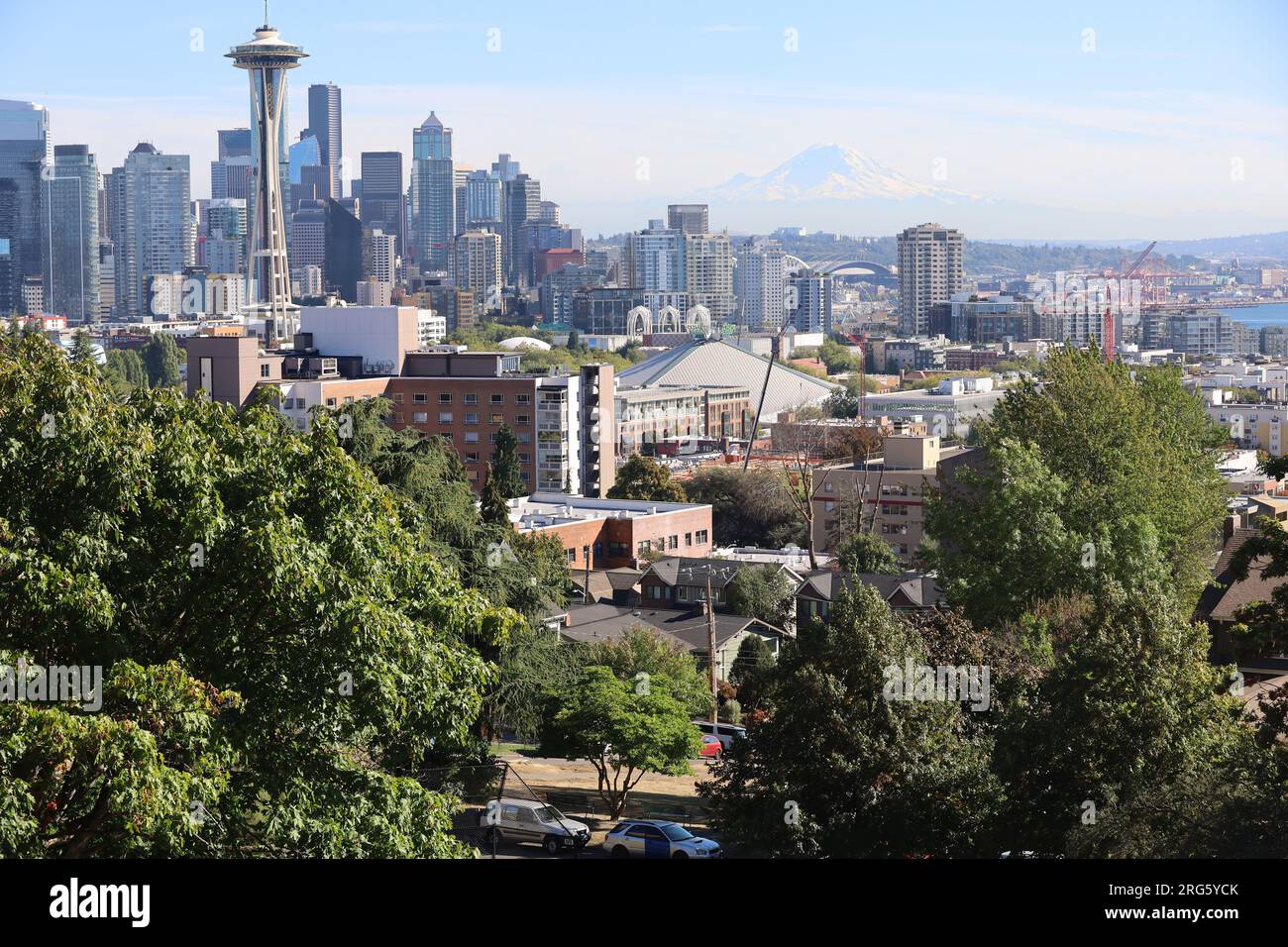 Foto von Downtown Seattle und Space Needle vom Kerry Park Stockfoto