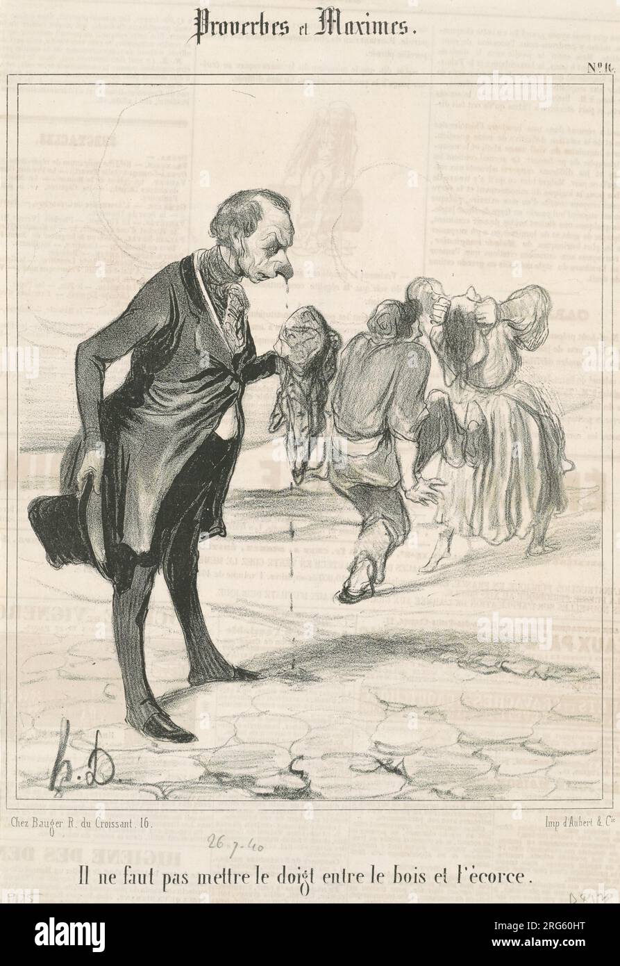 Il ne faut pas mettre le doigt ... 19. Century von Honoré Daumier Stockfoto