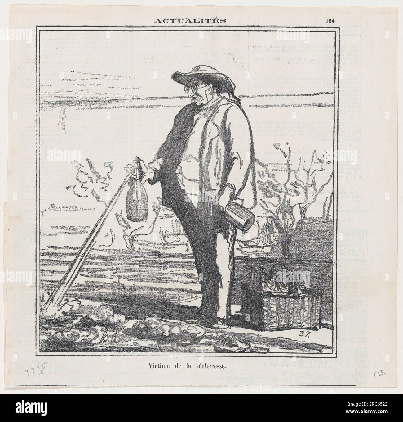 Opfer der Dürre, aus "News of the Day", veröffentlicht in Le Charivari, 16. Juli, 1870 16. Juli 1870 von Honoré Daumier Stockfoto