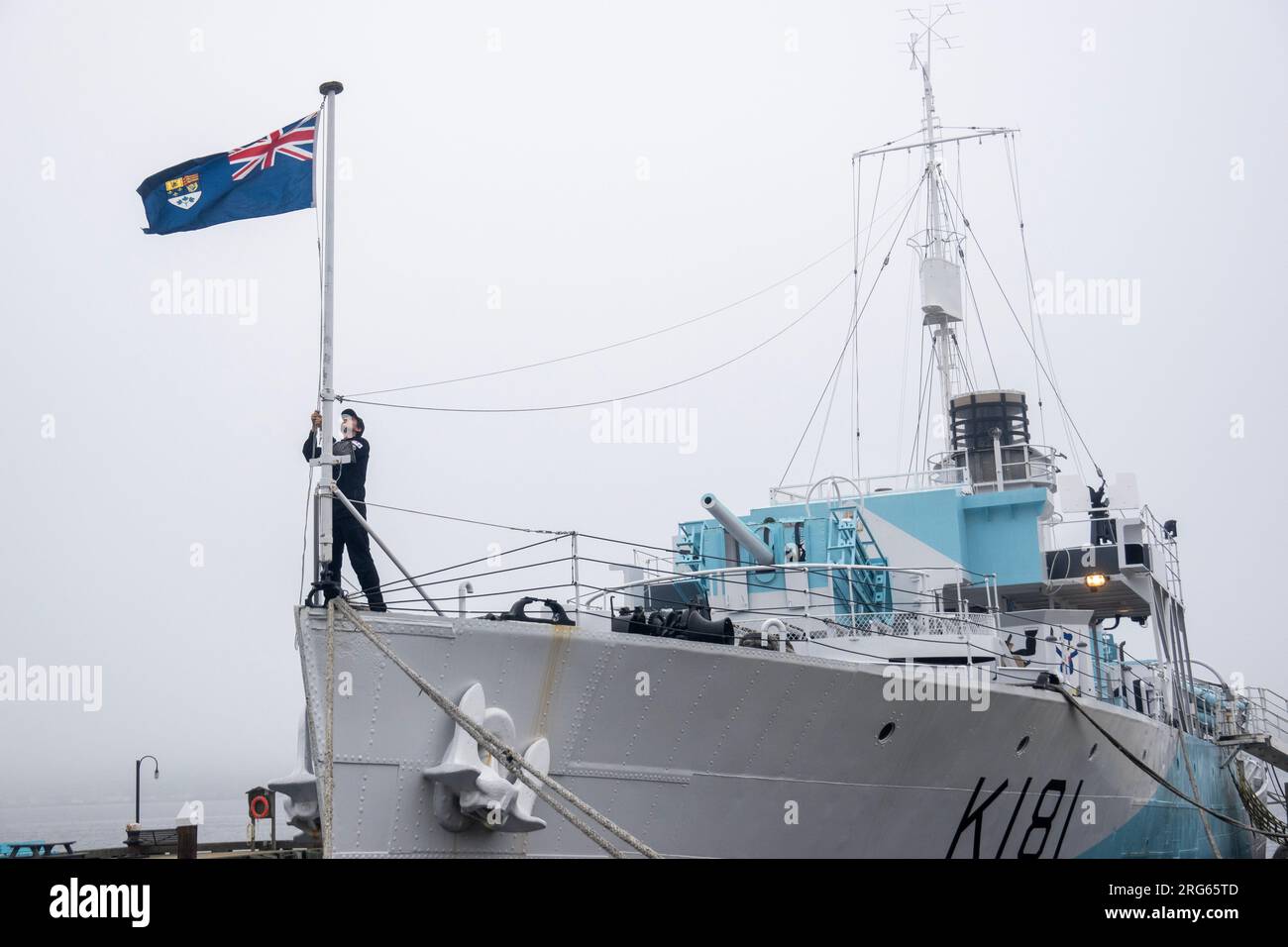 Die HMCS Sackville diente in der Royal Canadian Navy in Halifax Nova Scotia Kanada Stockfoto