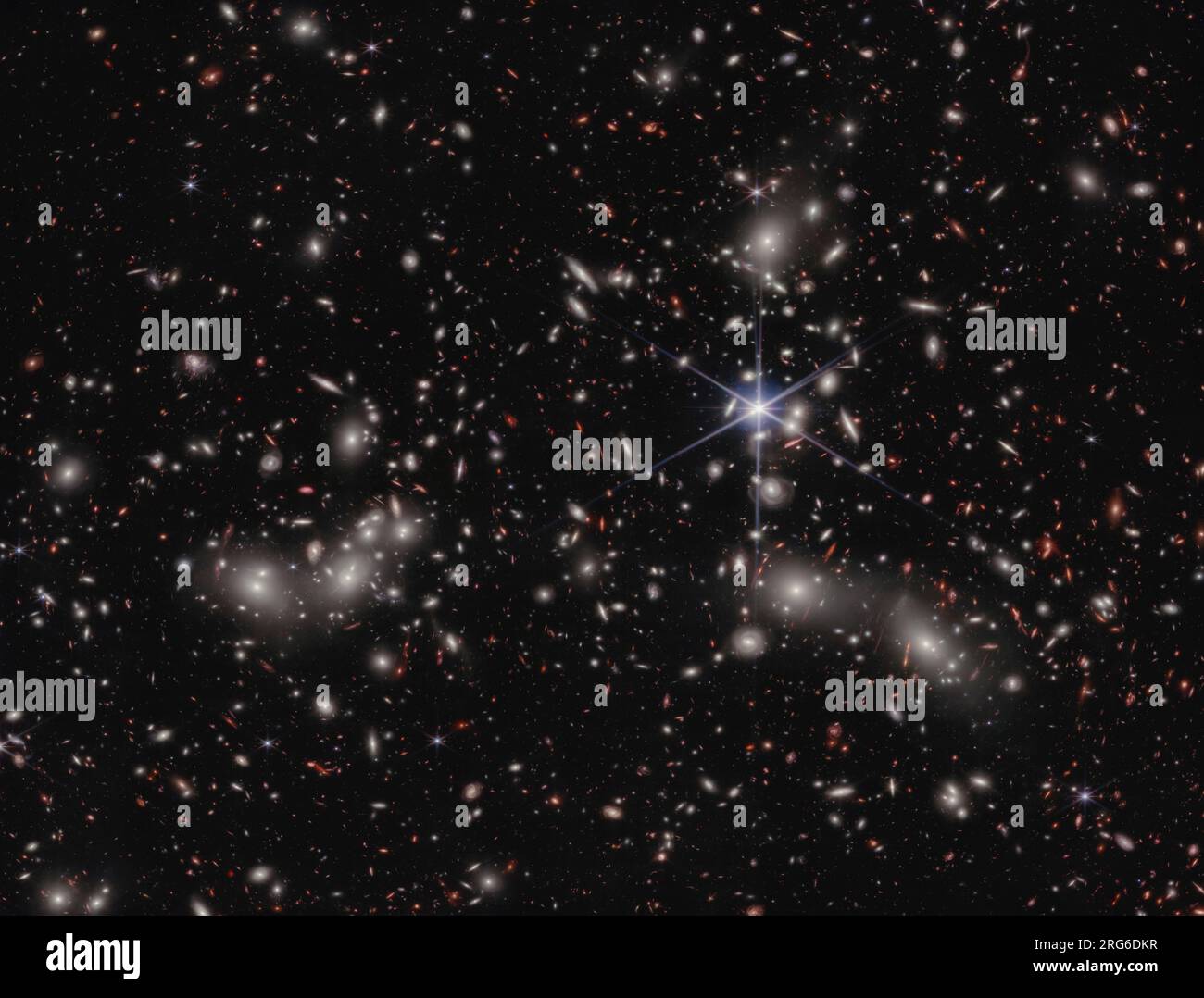 Pandoras Cluster und mehr als 50.000 Quellen von Nahinfrarotlicht sind auf diesem Foto sichtbar. Stockfoto