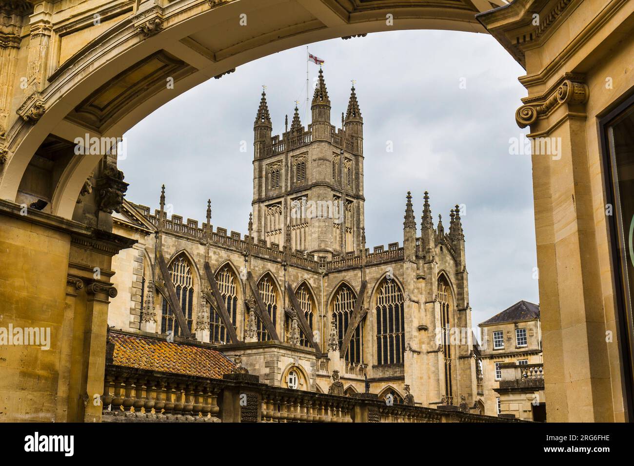 Bath Abbey, Bath, England, Vereinigtes Königreich Stockfoto