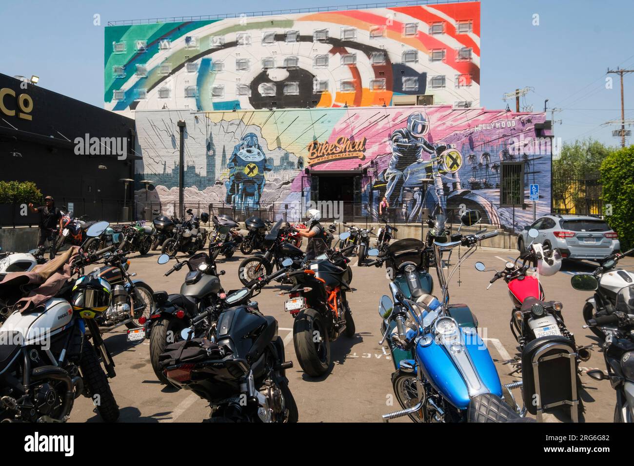 Bike Shed Motorcycle Company, Los Angeles, Kalifornien, Vereinigte Staaten von Amerika Stockfoto
