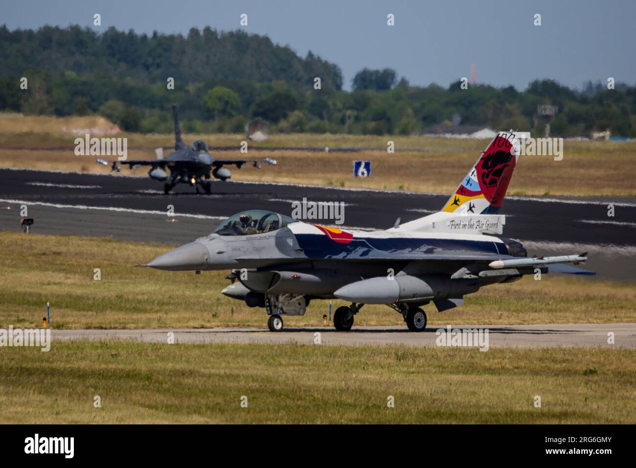 Colorado Air National Guard F-16C Jet zum 100. Jubiläum während der Übung Air Defender 2023. Stockfoto