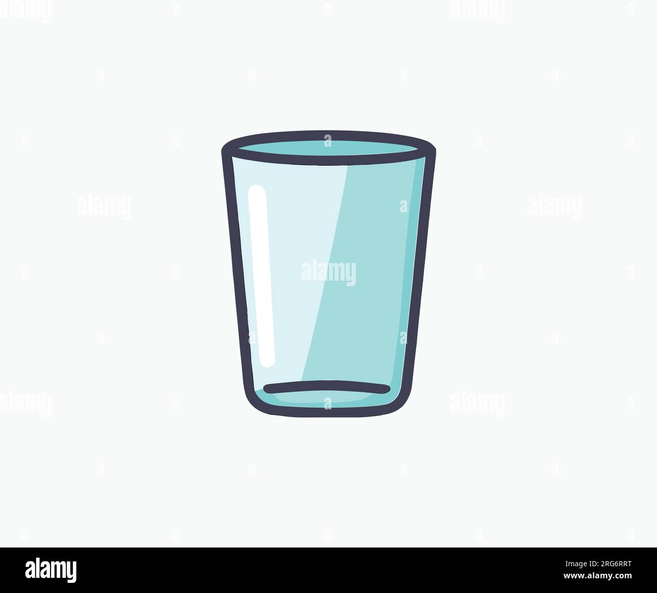 Flache Vektordarstellung eines Glases Wasser Stock Vektor