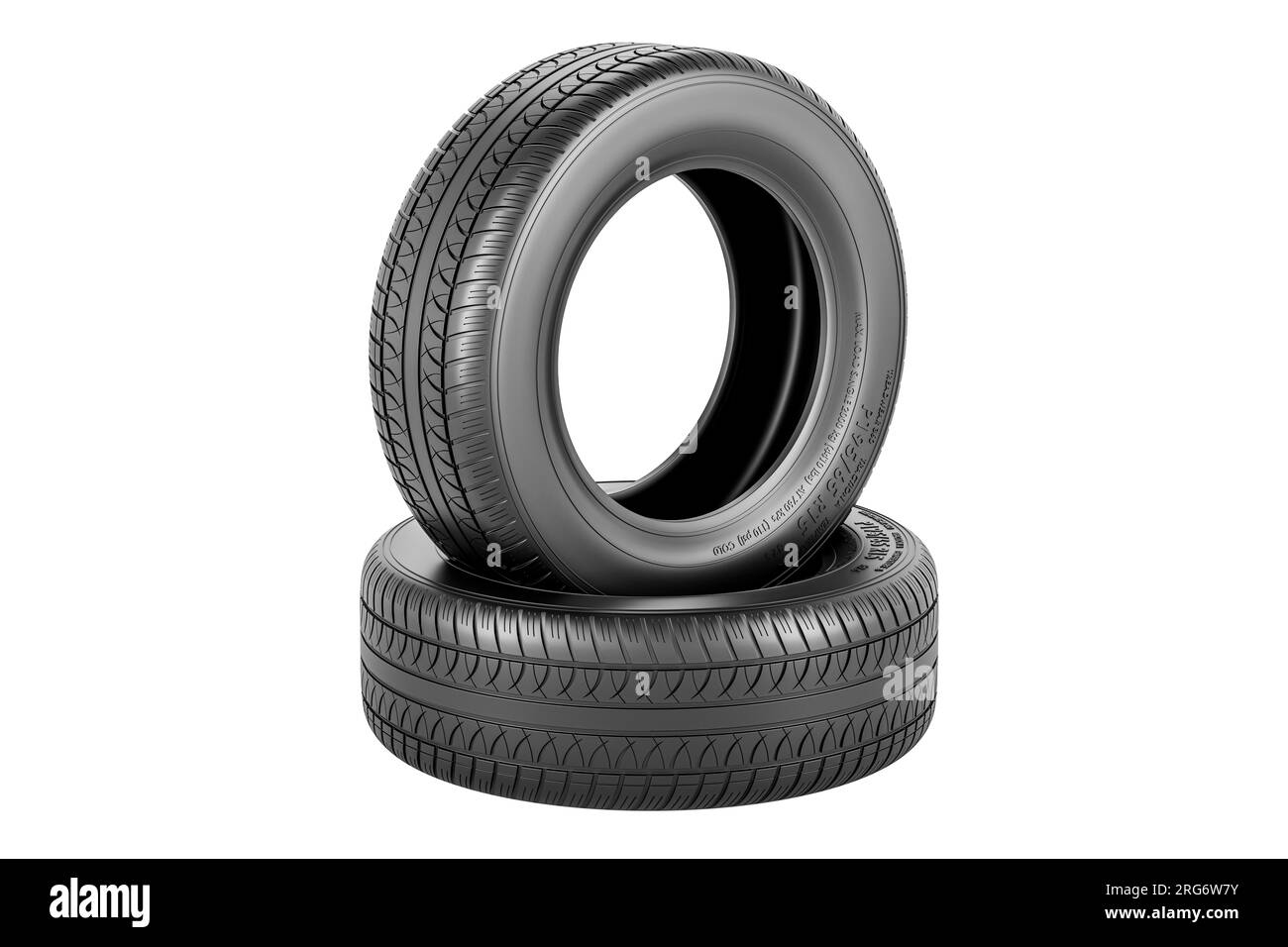 Autoreifen, 3D-Rendering isoliert auf weißem Hintergrund Stockfoto