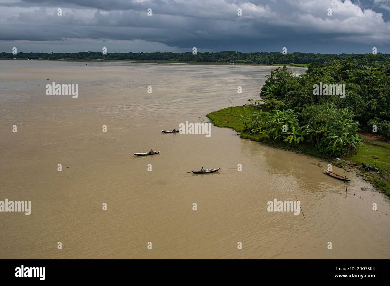 Der Sugandha River in Babuganj Upazilas Doarika im Barisal District. Stockfoto