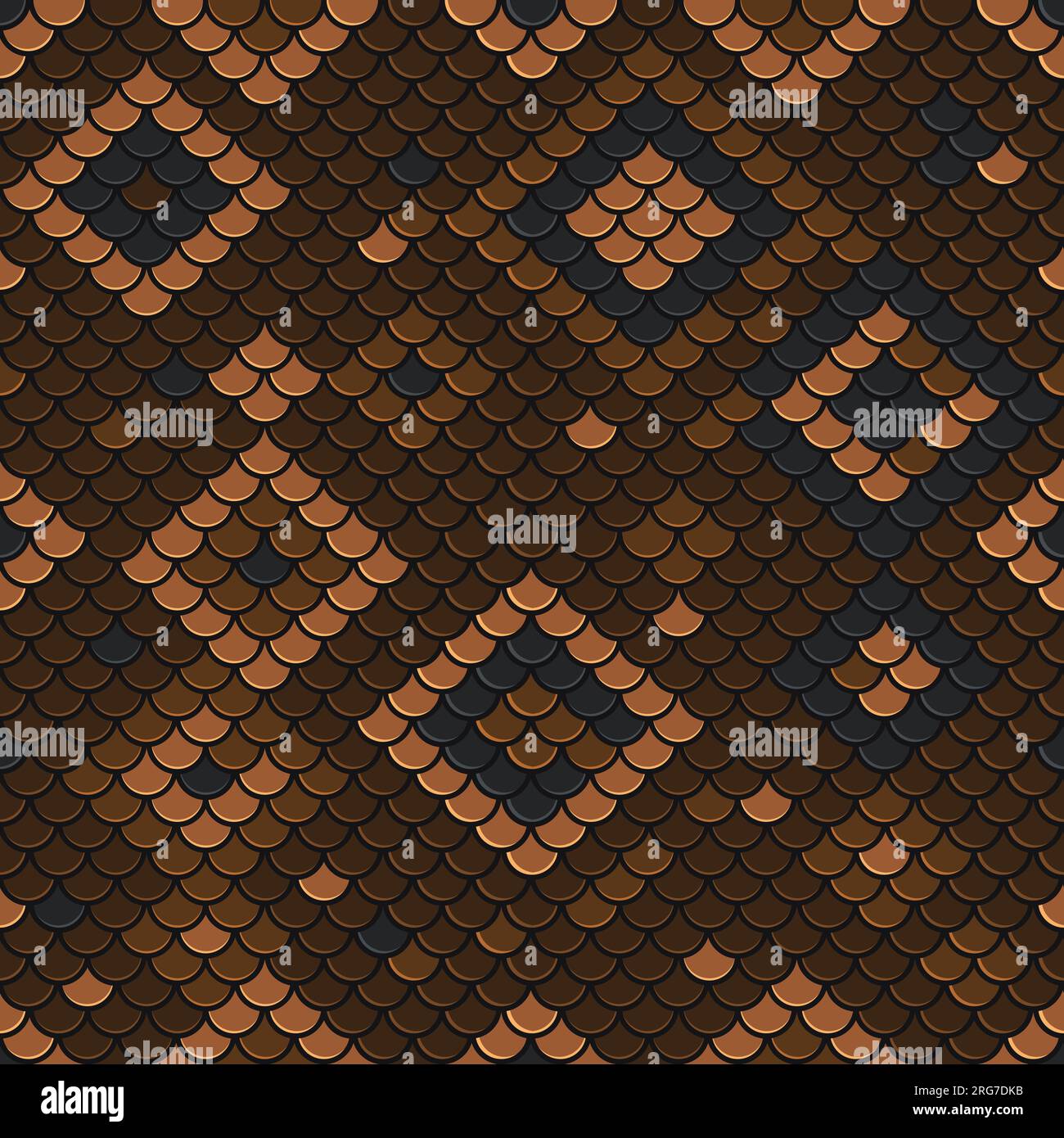 Braune Camouflage-Schlange mit nahtlosem Muster. Stock Vektor