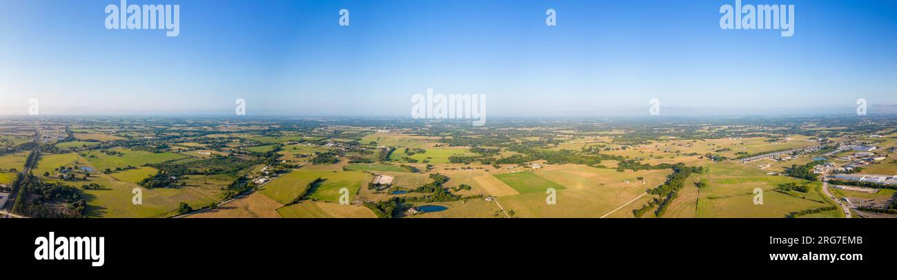 Panoramafoto von Ackerland Brenham Texas Stockfoto