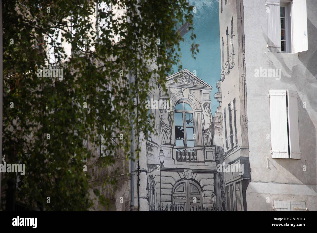 Mémoires du XXe Ciel Yslaire mur peint Angoulême Monuments Ville Stockfoto