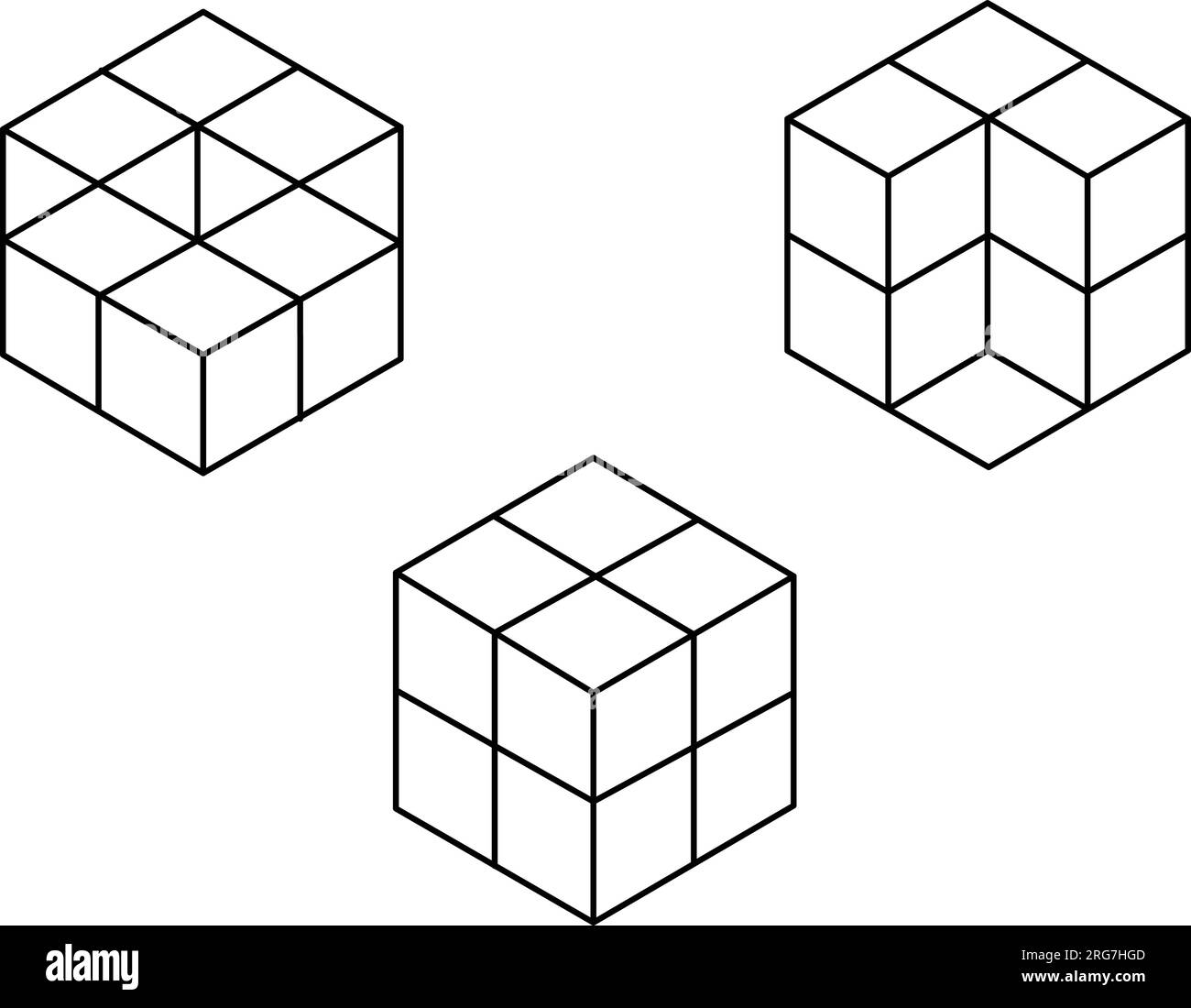 Isometrische 3D-Formen für Würfel. cube-Symbol. Im Trendigen Design Vector. vektordarstellung auf weißem Hintergrund Stock Vektor