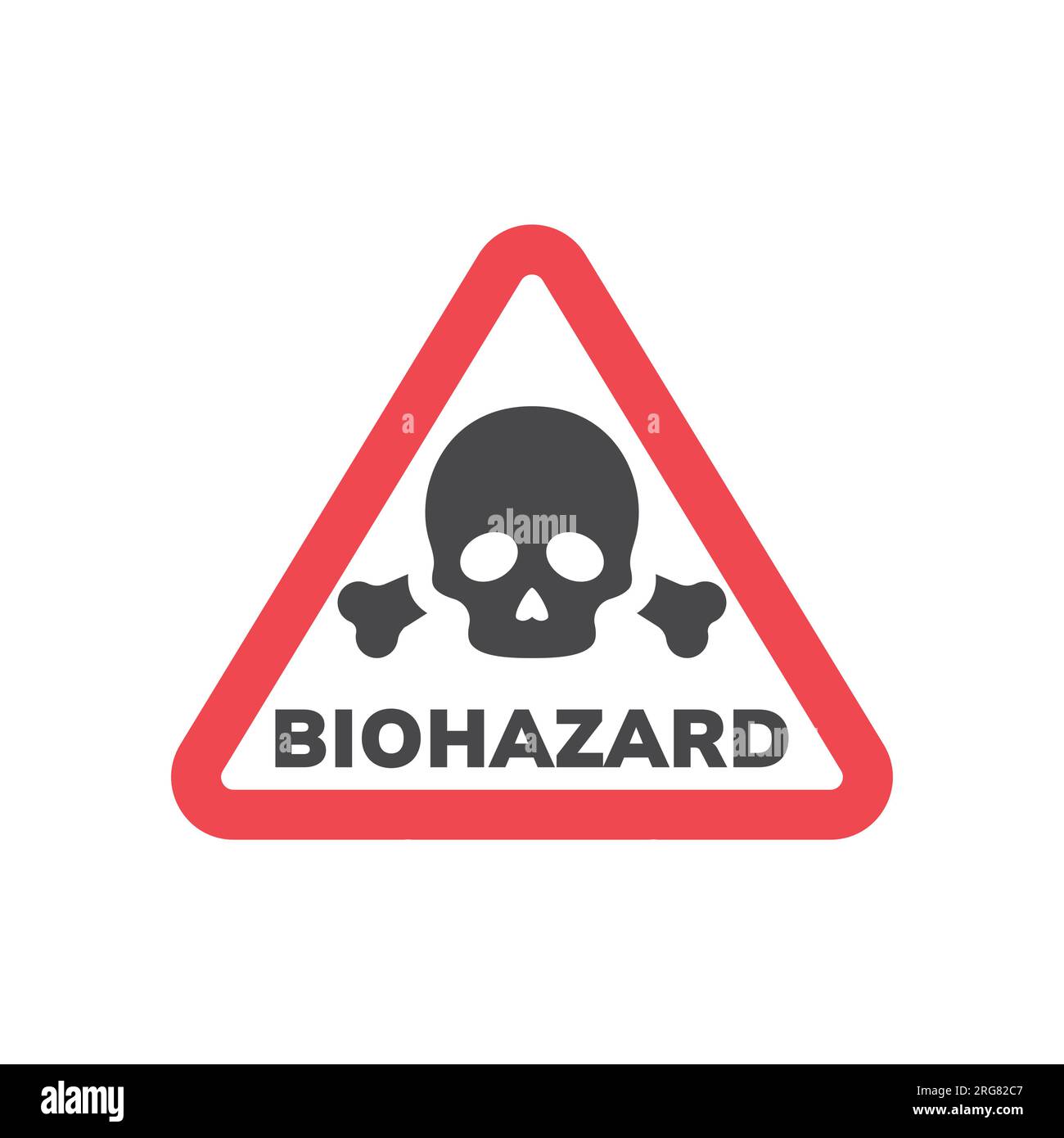 Warnschild „Gefahr biologischer Gefahrenstoffe“. Warnaufkleber für Vektoretiketten. Stock Vektor