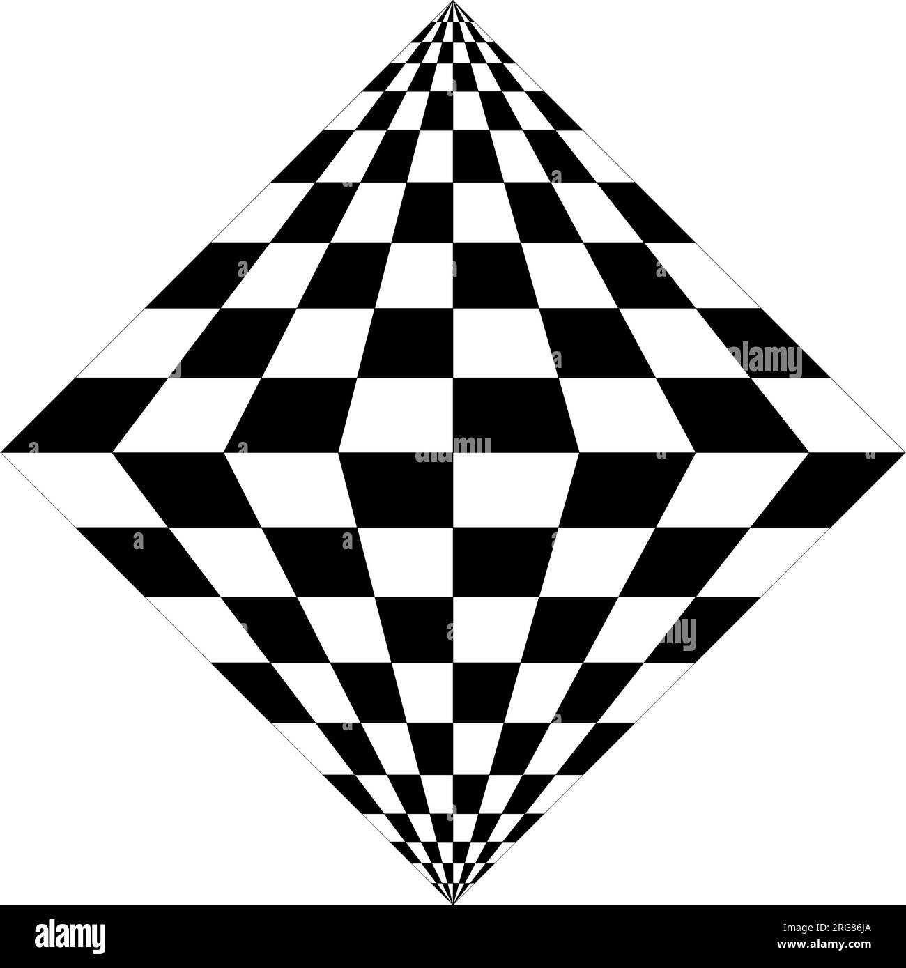 Gitter aus kariertem Muster. Abstrakter dynamischer Warp. Geometrische Vektorform in Prismenform. Abbildung isoliert auf weißem Hintergrund. Stock Vektor
