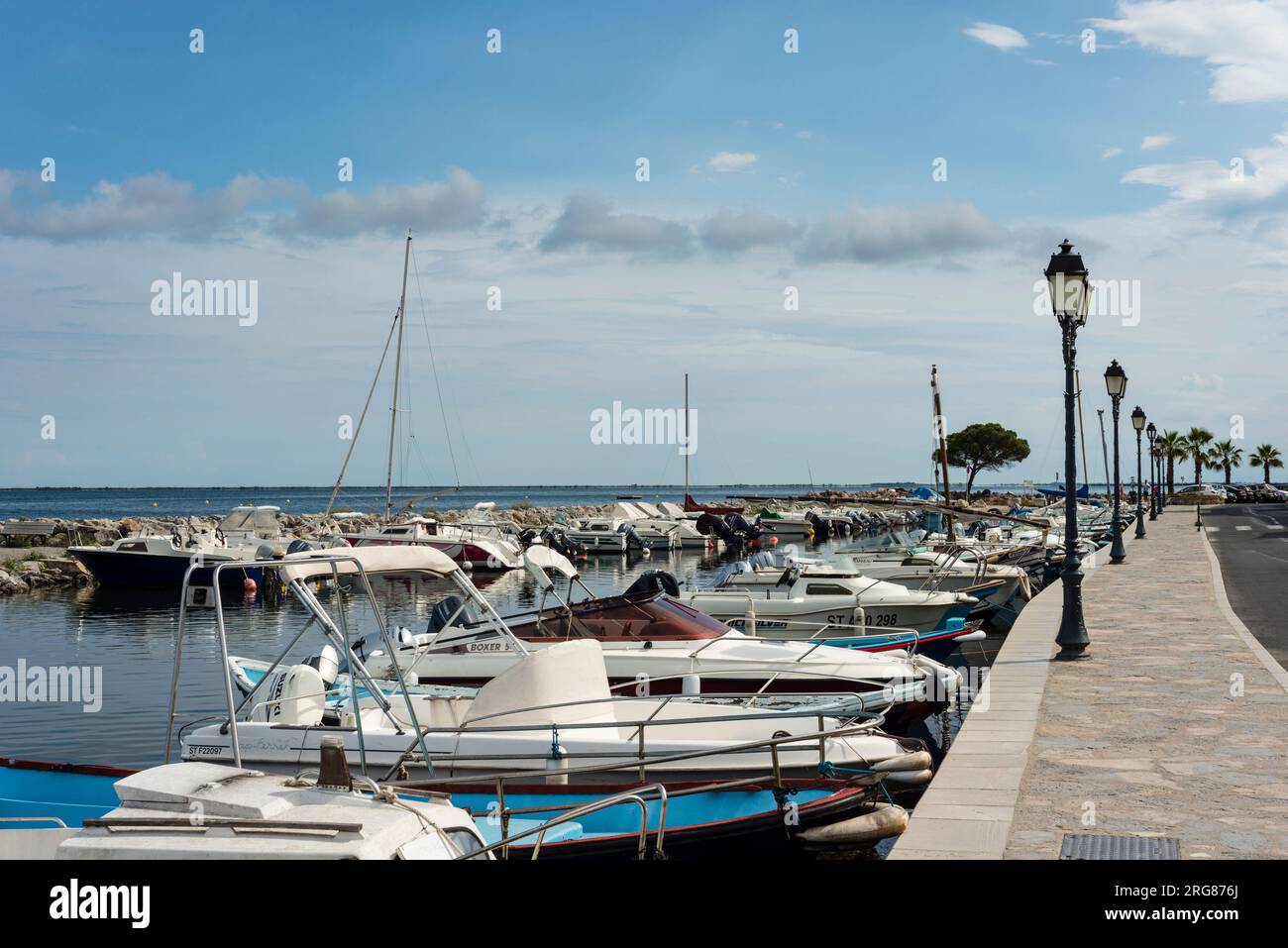Port de plaisance (Hafen der Vergnügungsboote), Meze, Herault, Occitanie, Frankreich Stockfoto