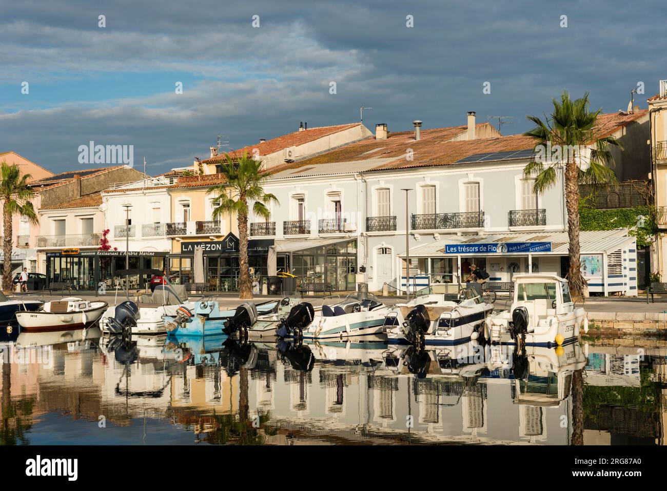 Blick auf den Hafen von Meze, Herault, Occitanie, Frankreich Stockfoto