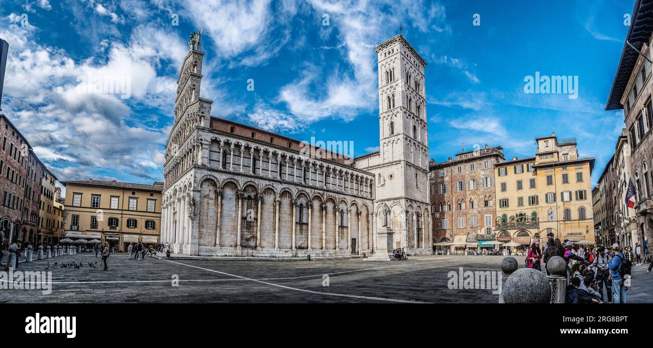 San Michele in Foro mittelalterliche Kirche in Lucca. Toskana, Italien Stockfoto