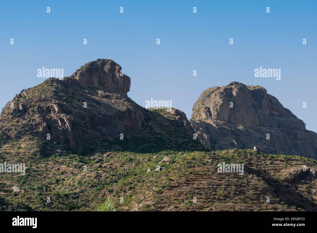 Der Löwengebirge in Yeha im Norden Äthiopiens Stockfoto