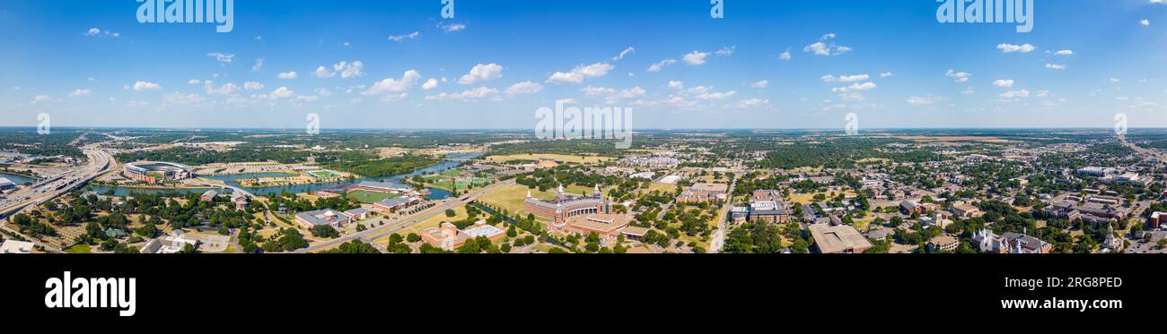 Waco, TX, USA - 24. Juli 2023: Luftpanorama Baylor University Waco Texas Stockfoto