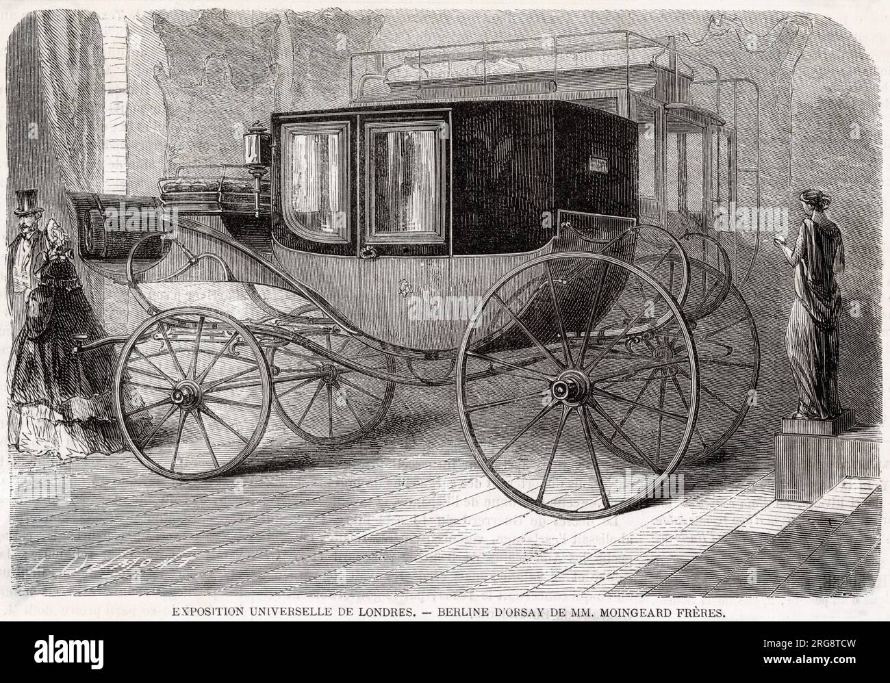 Eine Berliner Kutsche auf der internationalen Ausstellung in London Stockfoto