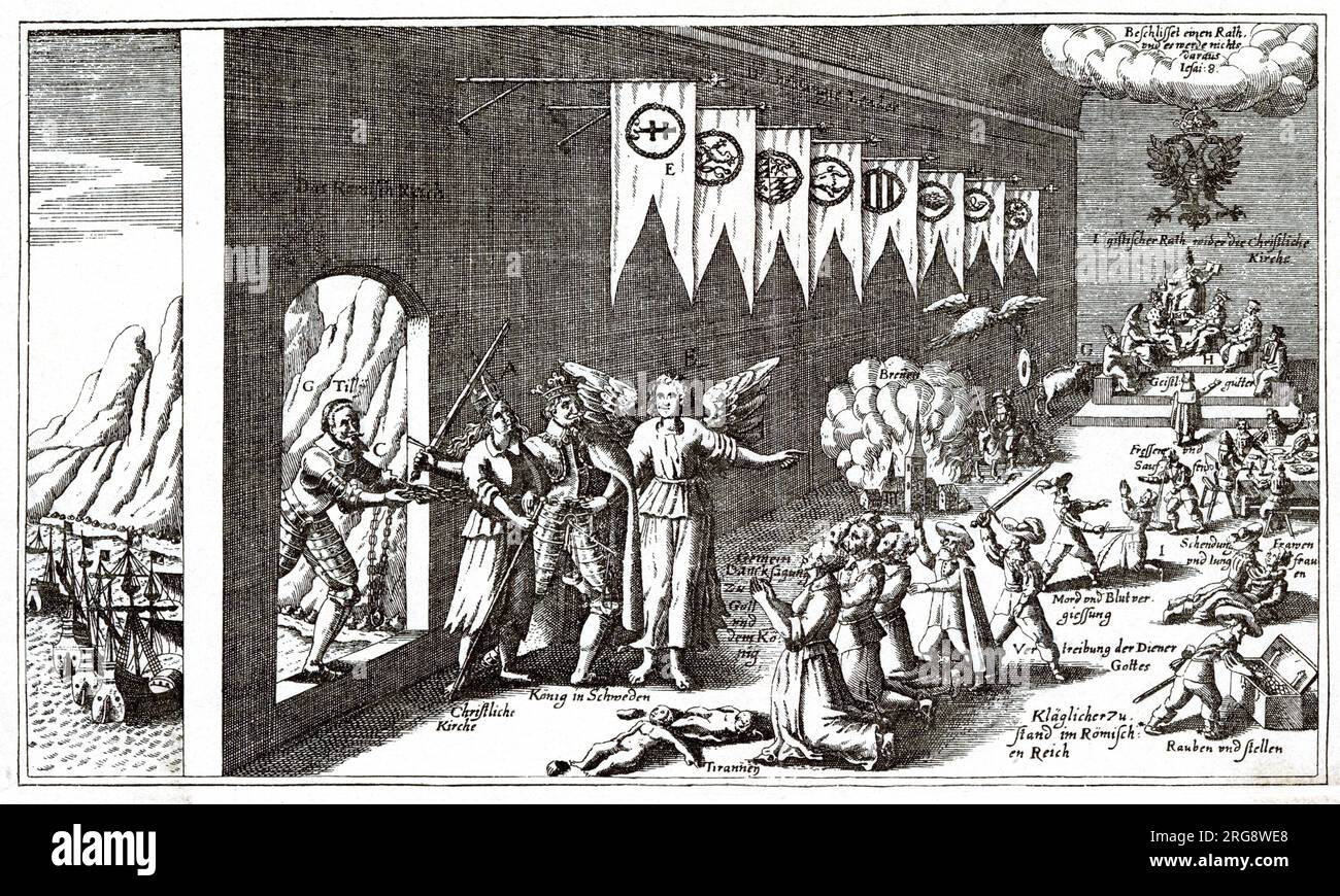 Gustavus Adolphus landet in Peenemunde, um für die protestantische Sache gegen das österreichische Reich zu kämpfen Stockfoto