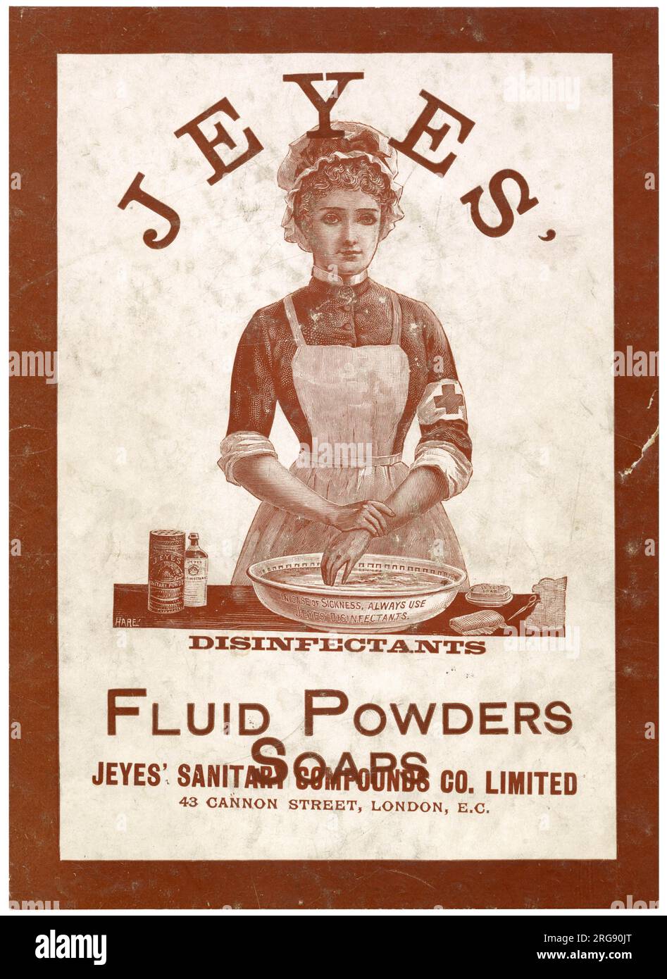 Jeyes' Desinfektionsmittel in verschiedenen Formen, Flüssigkeit, Pulver und Seife. Stockfoto