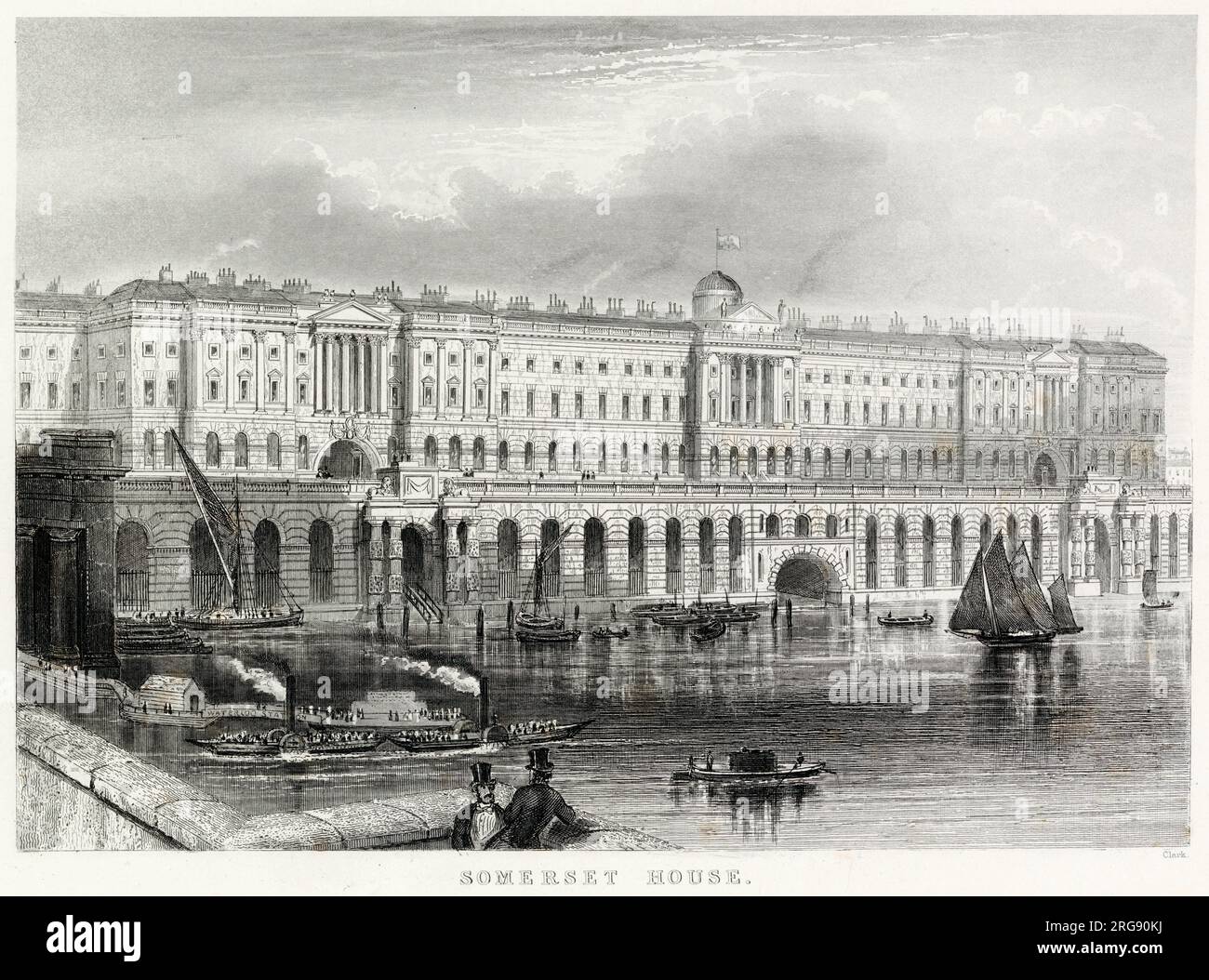 Somerset House, Blick von der Waterloo Bridge. Stockfoto