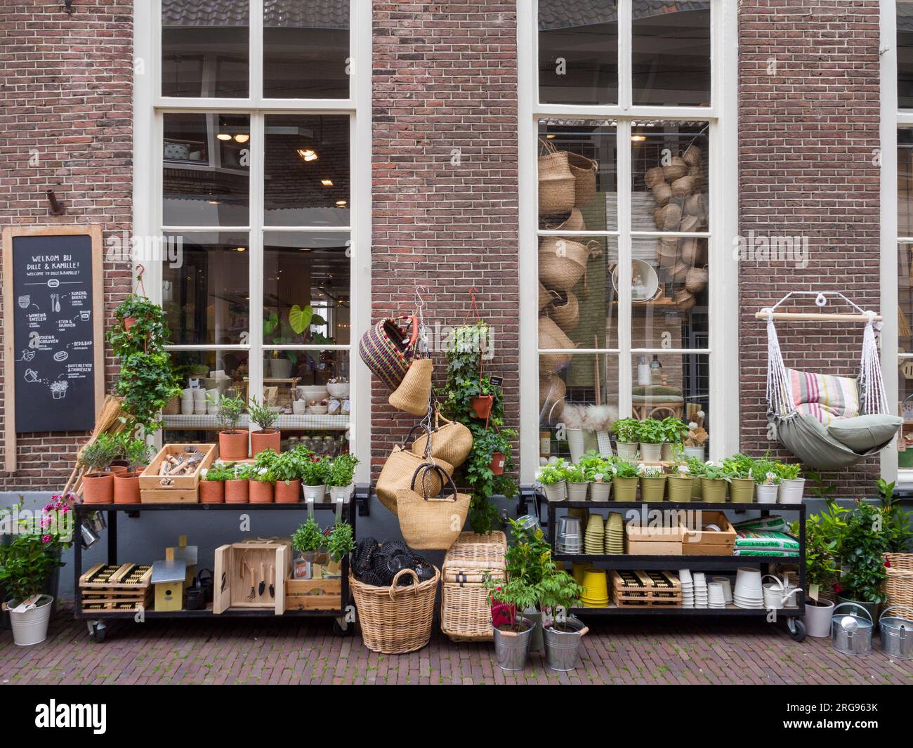Dille & Kamille Shopfront in der niederländischen Stadt Amersfoort, Niederlande, Europa. Stockfoto