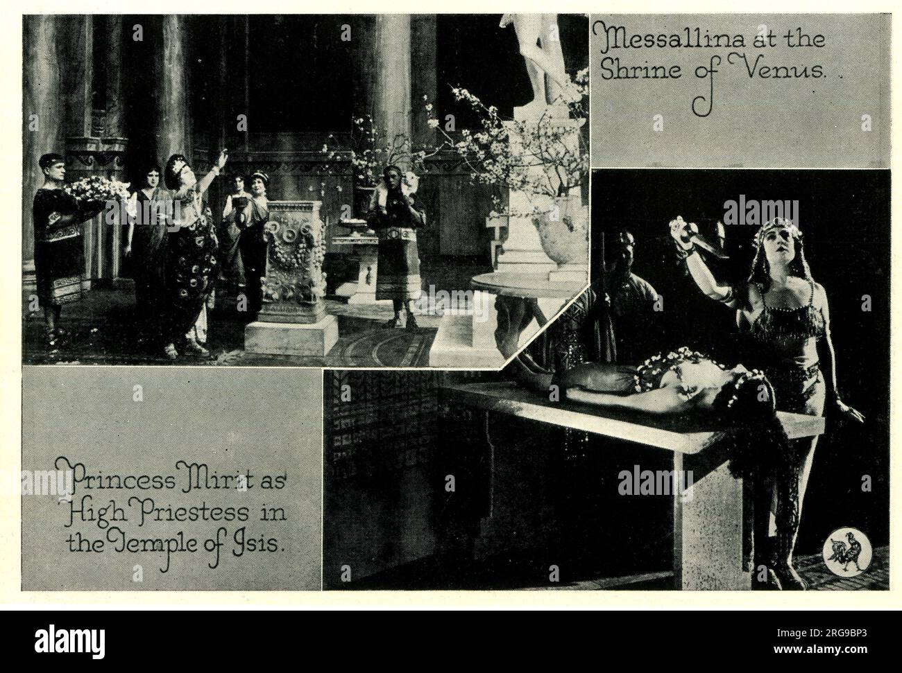 Stummfilm, Messalina oder der Fall einer Kaiserin 1923, Schrein der Venus, Tempel der Isis Stockfoto