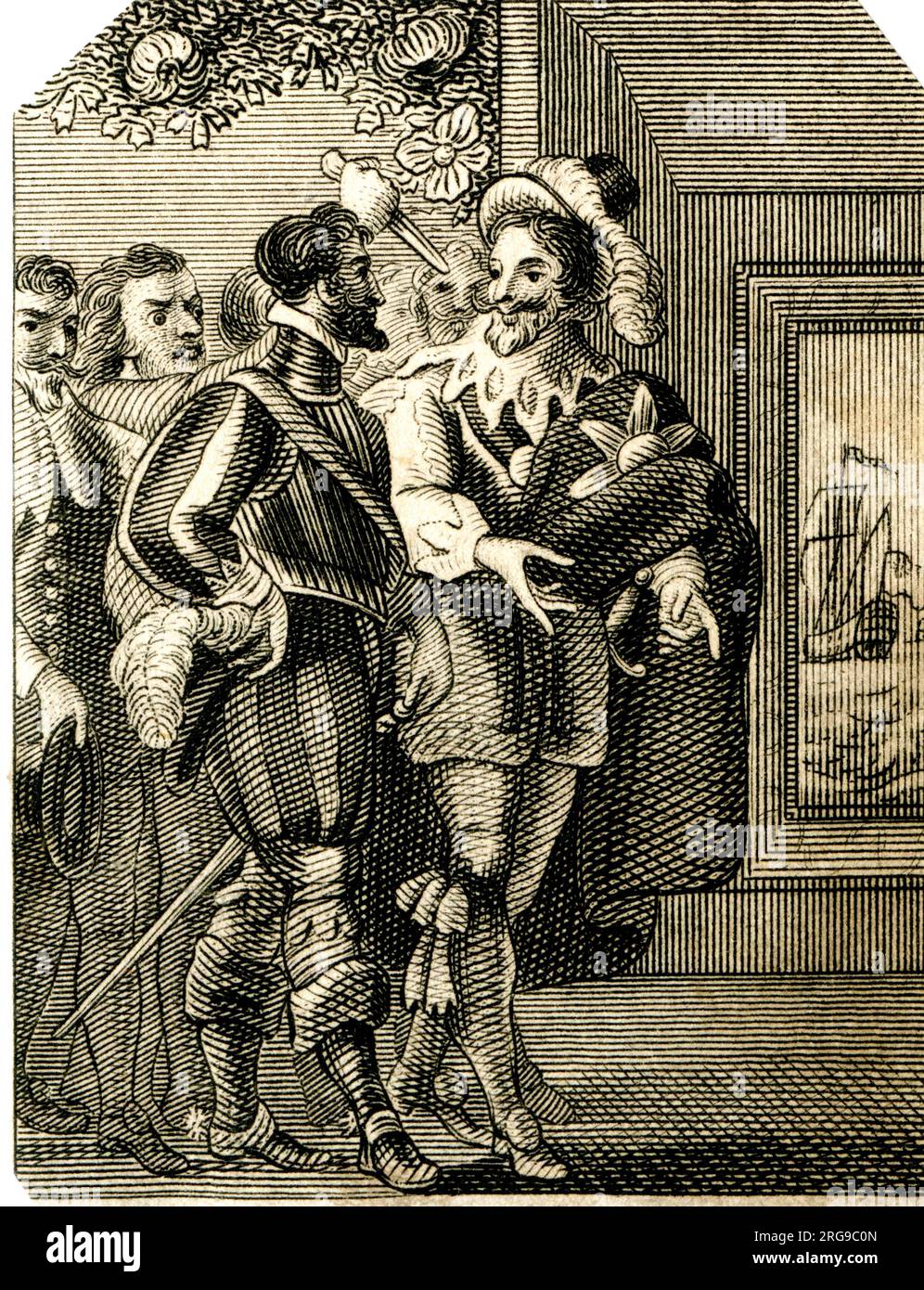 Ermordung des Herzog von Buckingham, Portsmouth, 23. August 1628 - Gravur aus dem 18. Jahrhundert Stockfoto