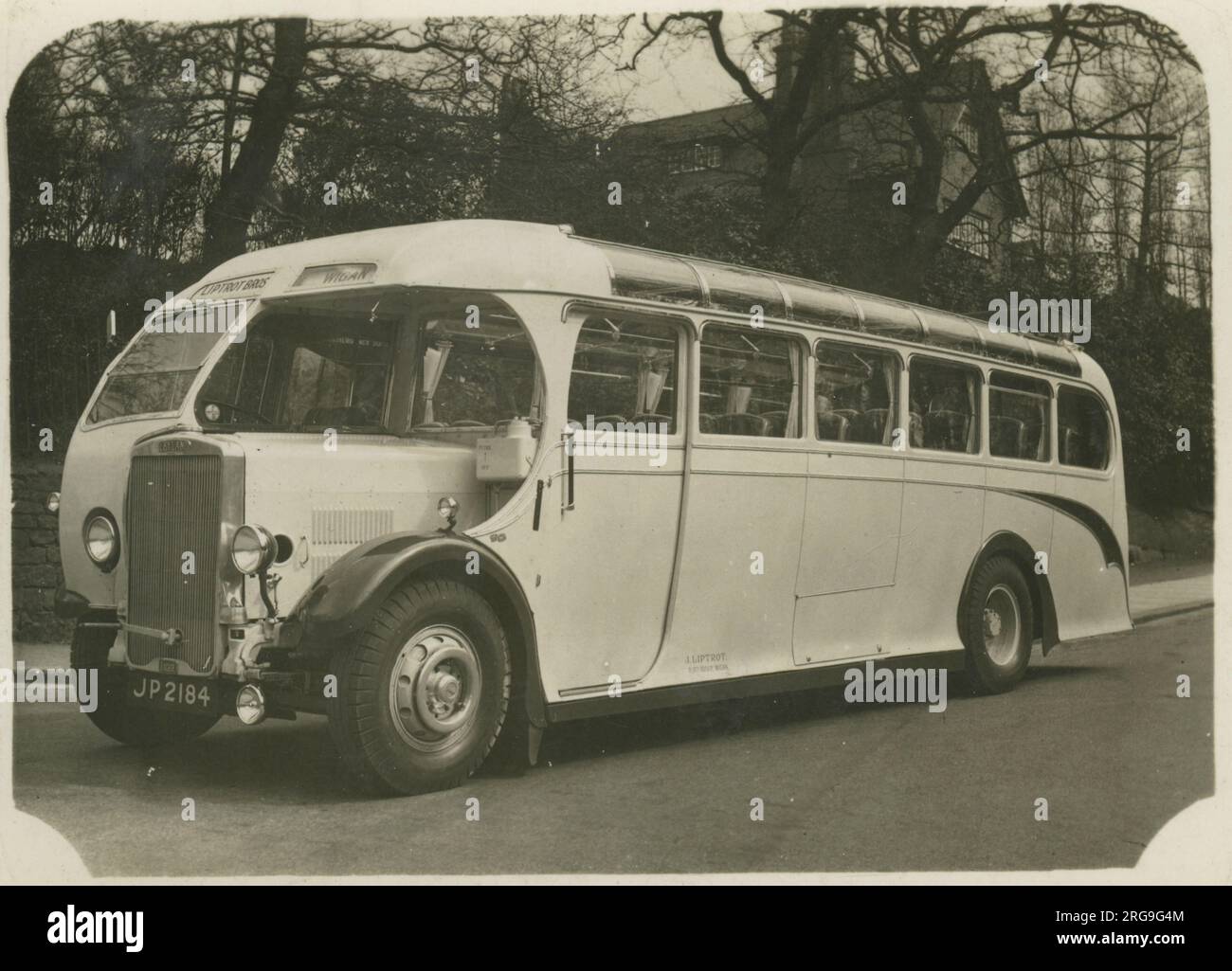 Leyland Tiger Bus (betrieben von den Liptrot Brothers), Wigan, Greater Manchester, Lancashire, England. Stockfoto