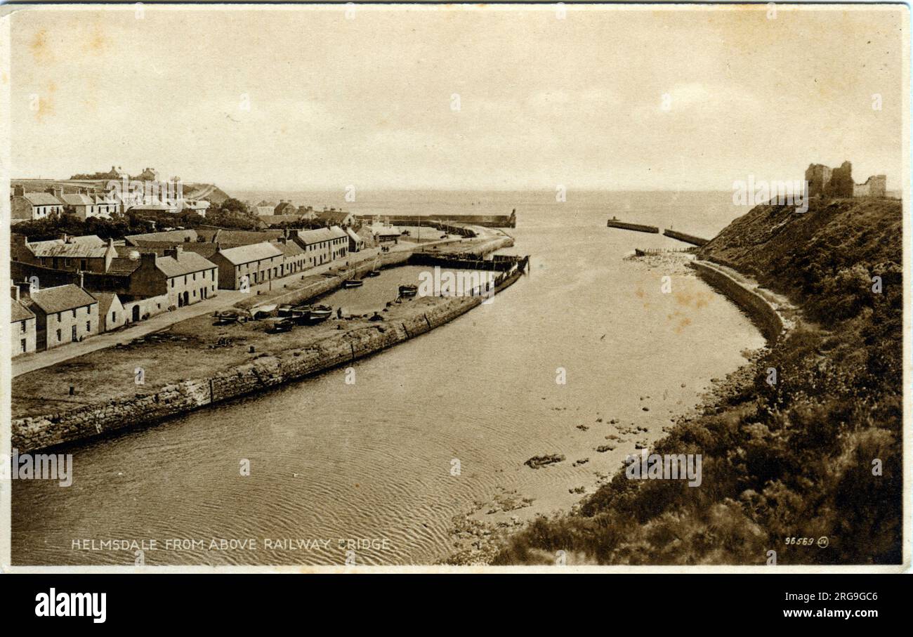 Allgemeine Aussicht & Fluss, Helmsdale, Sutherland, Schottland. Stockfoto