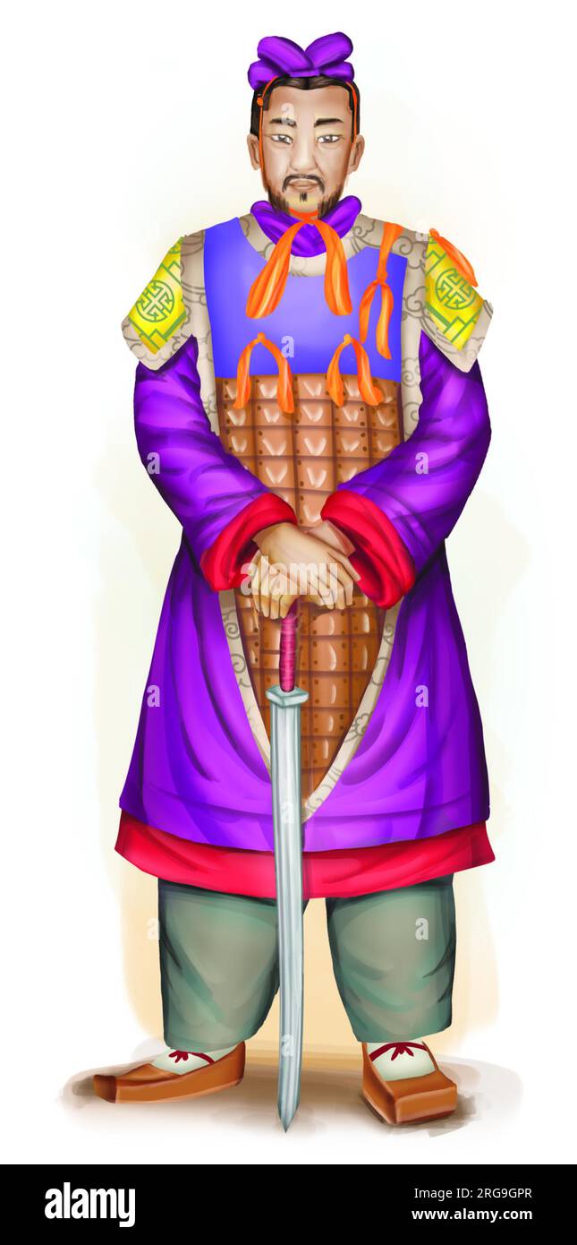 Chinesischer Krieger, Terrakotta-Krieger - Qin Shi Huang, der Befehl des chinesischen Kaisers Stockfoto
