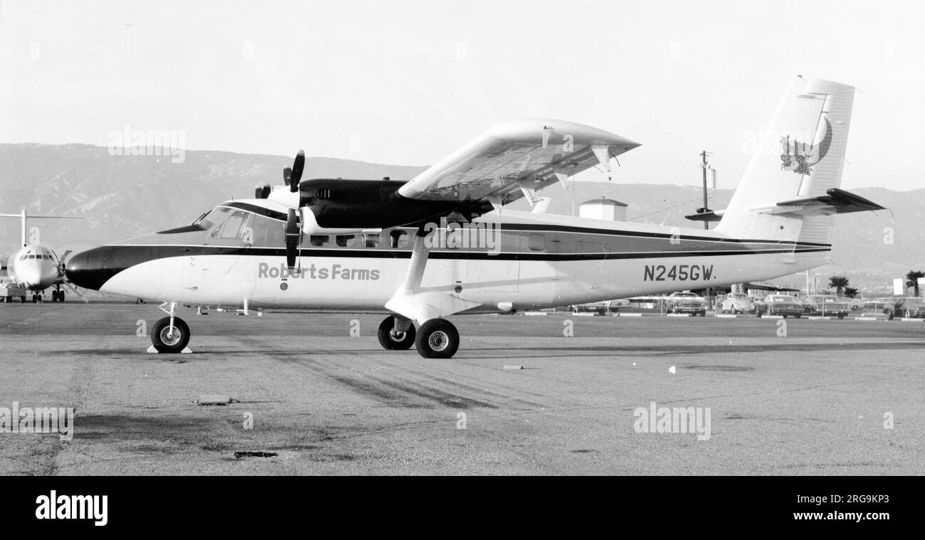 De Havilland Canada DHC-6-100 Twin Otter N245GW (msn 129) von Roberts Farms, betrieben von Golden West. Stockfoto