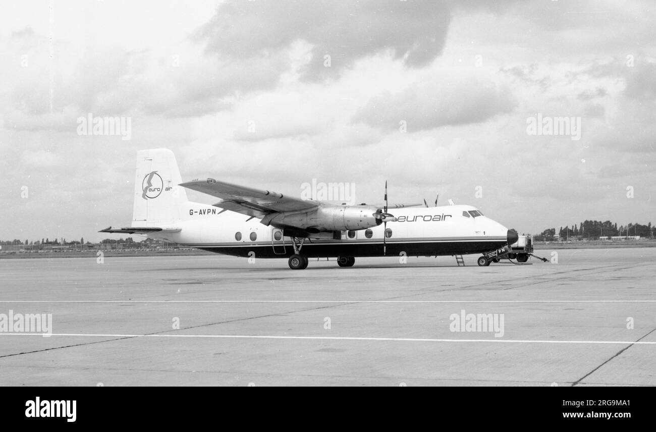 Handley Page HPR-7 Herald 213 G-AVPN (msn 176) von Euroair. Erster Flug am 2. April 1964 #176 wurde als D-BIBI nach Deutschland exportiert Stockfoto