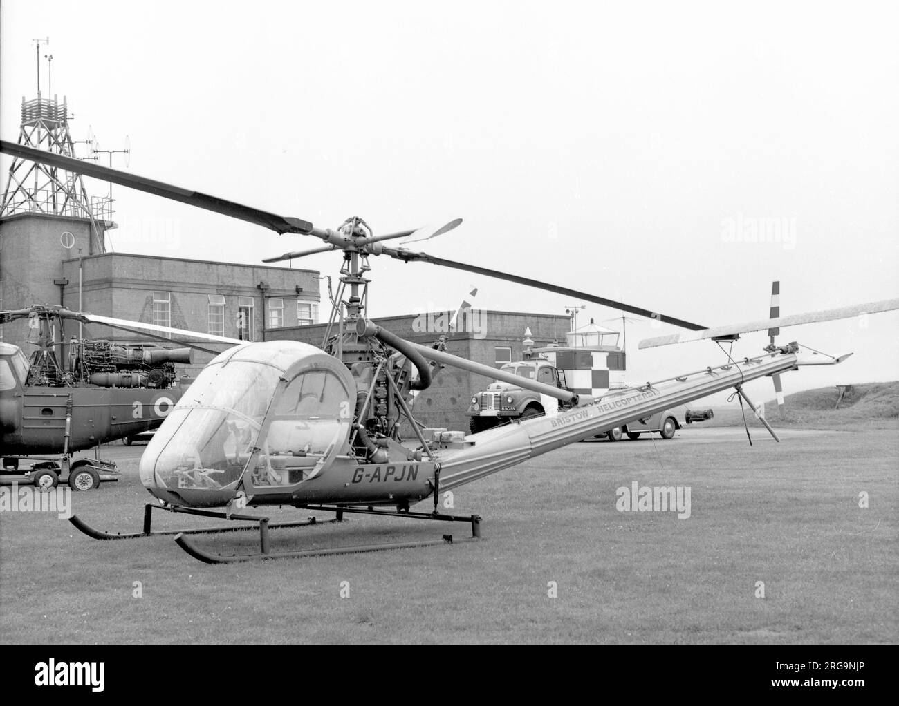 Hiller UH-12B G-APJN (msn 686) am AAC Middle Wallop Stockfoto