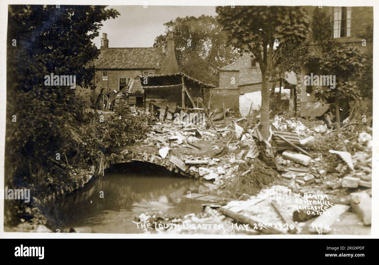 Die Flut von Louth von 1920 oder Louth „Wolkenbruch“ war die schwere Überschwemmung in der Stadt Louth, die am 29. Mai 1920 stattfand und 23 Todesopfer in 20 Minuten forderte. Es wurde als eine der bedeutendsten Hochwasserkatastrophen in Großbritannien und Irland im 20. Jahrhundert beschrieben. Stockfoto
