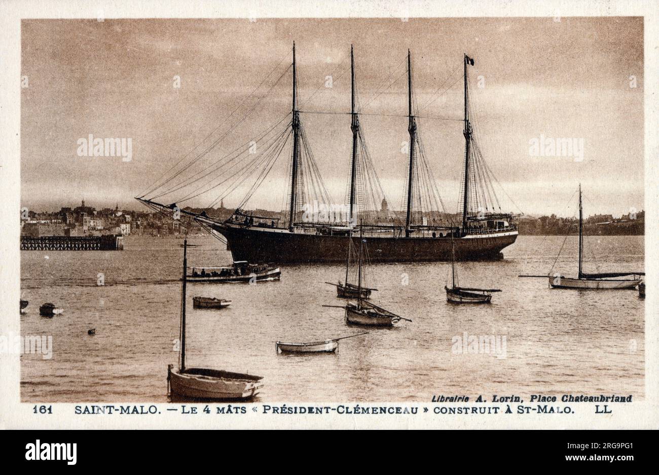 Das viermagige Großsegler „Präsident Clemenceau“ wurde in St. Malo, Frankreich, erbaut. Stockfoto