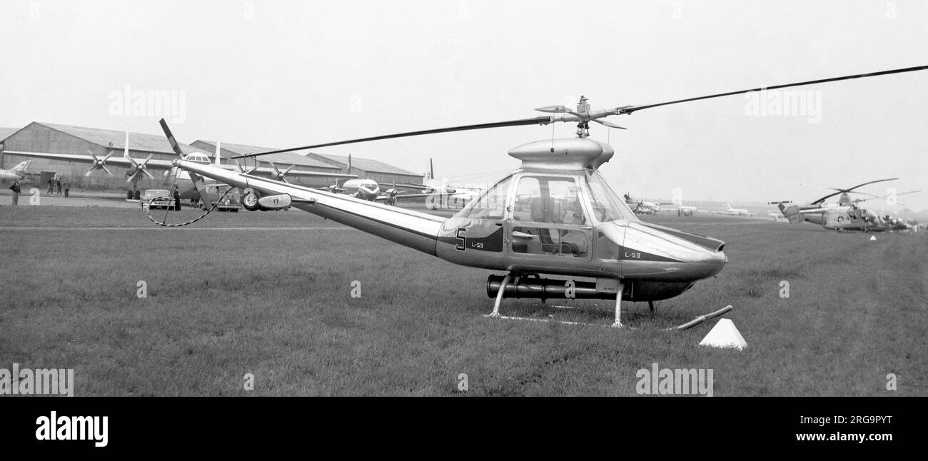 Erster Prototyp des italienischen Hubschraubers Aer Lualdi L.59 (nicht registriert) auf der Paris Air Show 1962 Stockfoto