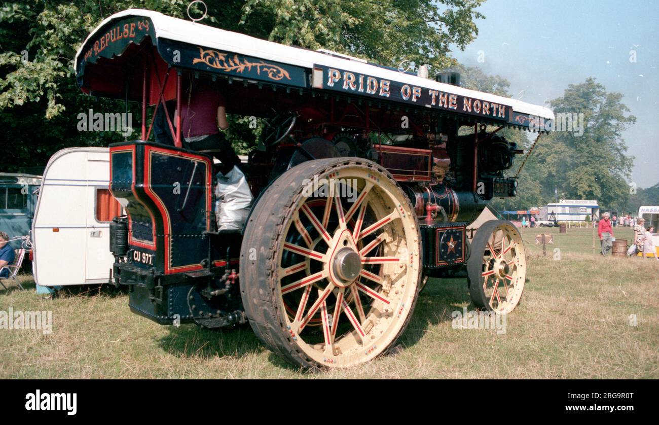 Hersteller: John Fowler & Co. Aus Leeds. Typ: Showmans Road Locomotive Number: 15652 Built: 1920 Zulassung: CU 977 Klasse: R3 Zylinder: Compound NHP: 8 Name: Repulse Stockfoto