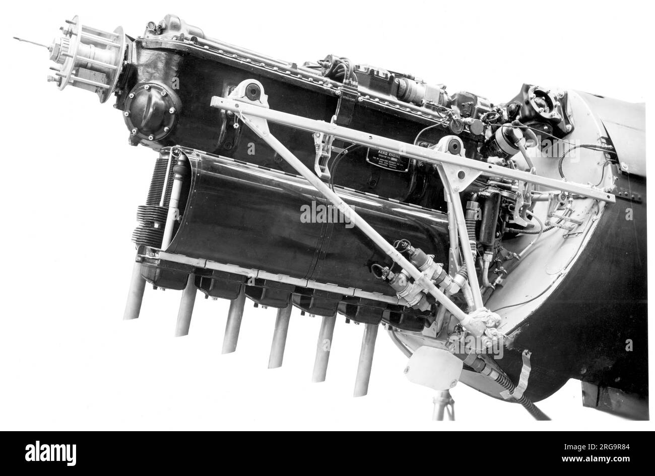 Die Motorinstallation für den 220hp de Havilland Gipsy Six-Motor, der am Prototyp des Schulungsleiters Phillips & Powis T.15 (Meilen M.15) montiert ist. Stockfoto
