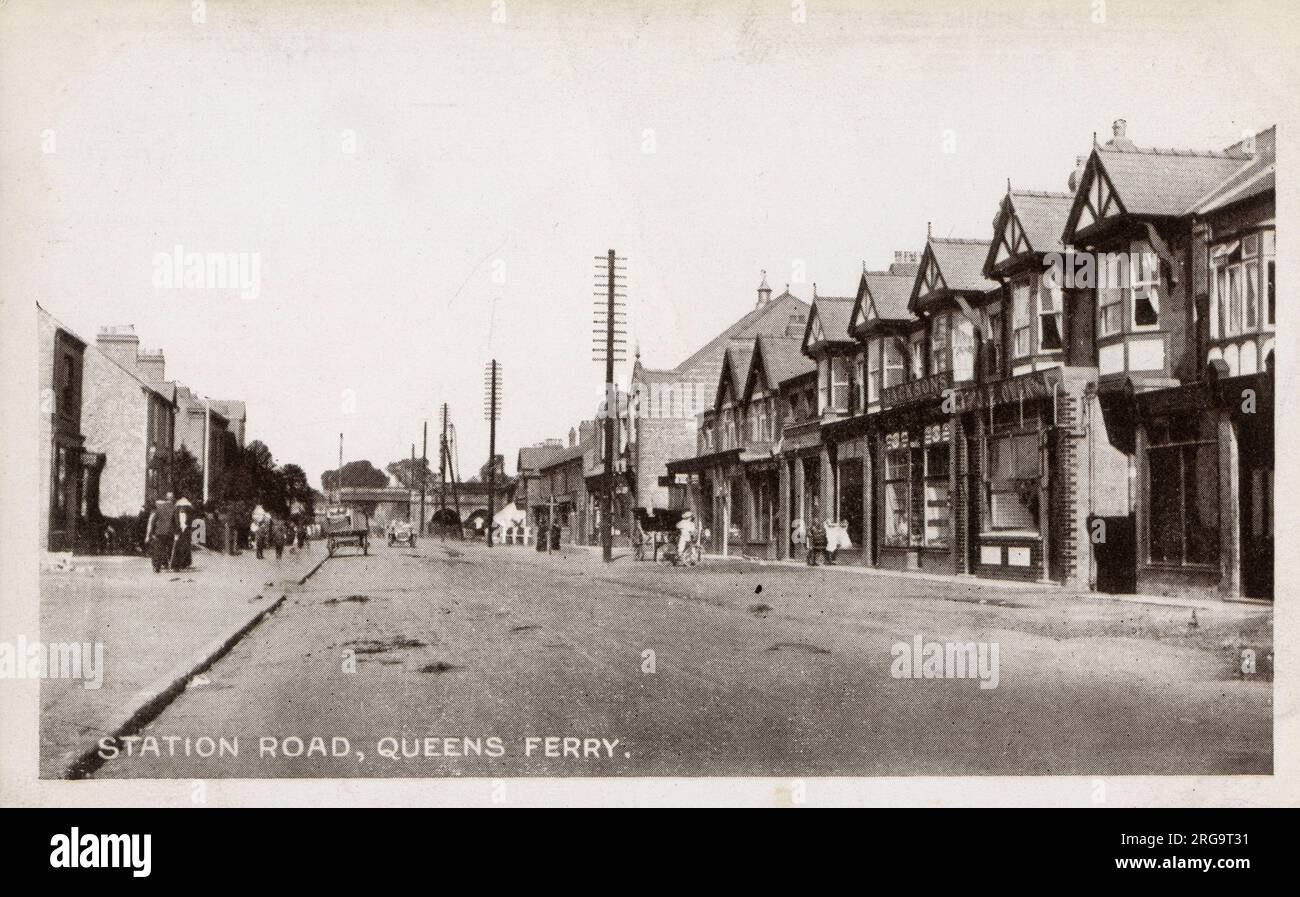 Station Road, Queensferry, Deeside, Wales. Stockfoto