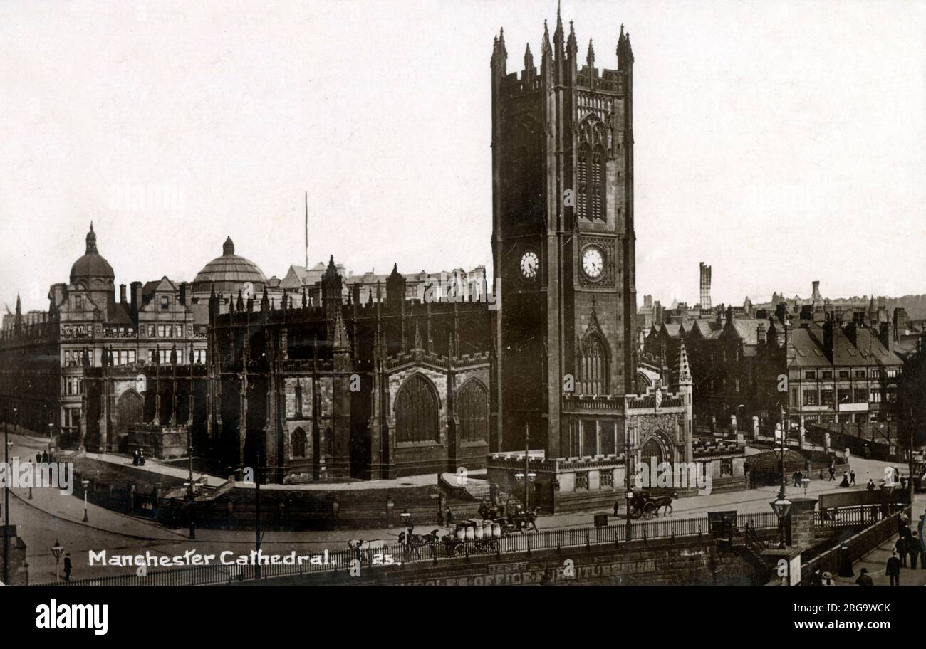 Manchester Cathedral (ehemals Kathedrale und Stiftskirche St. Mary, St. Denys und St. George). Stockfoto