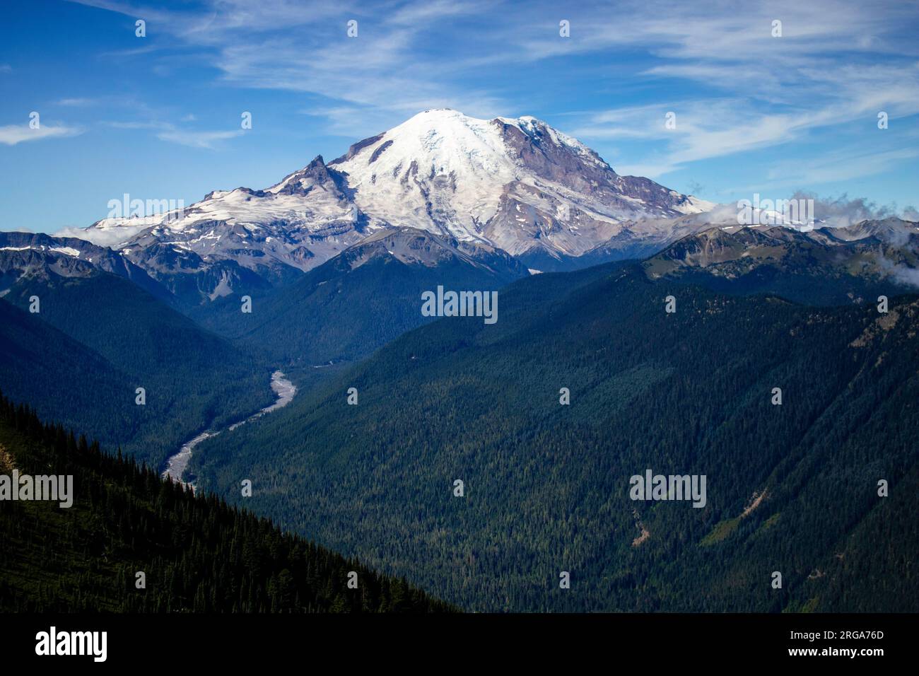 Blick auf Mount Rainier vom Crystal Mountain Stockfoto