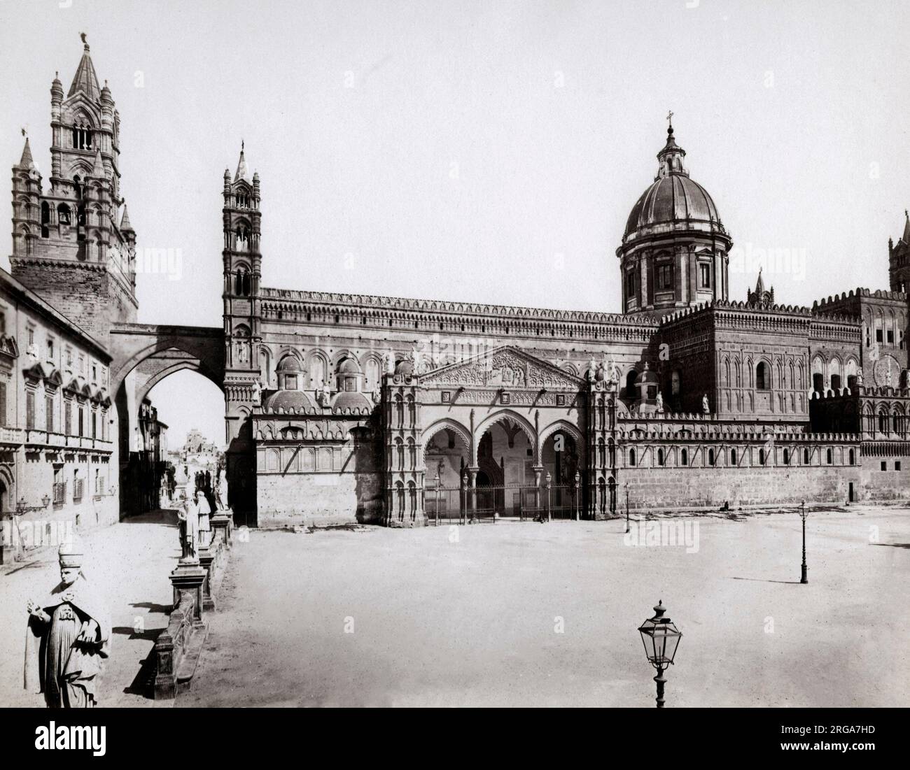 Vintage 19. Jahrhundert Foto: Kathedrale, Palermo, Sizilien Italien Stockfoto